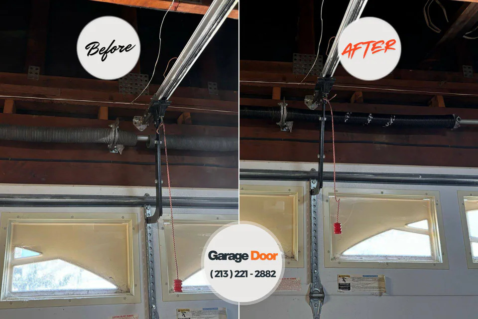 Before and after: garage door repair Effort, PA